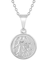 teensy catchy Guardian Angel silver childrens necklace